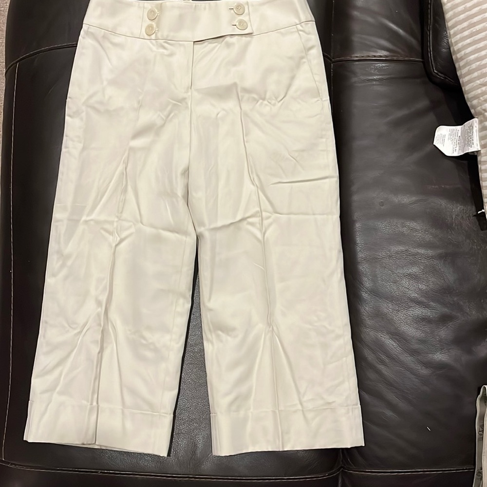 Loft Marisa Cropped Dress Pants Size 10 color, khaki